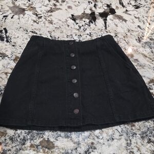 Wilfred Denim Button-Front A-Line Mini Skirt